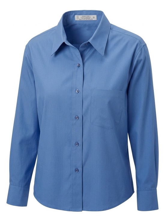 Foxcroft Tops - Foxcroft women’s Blue Wrinkle-Free Long Sleeve Butggton-Down Shirt Size 8